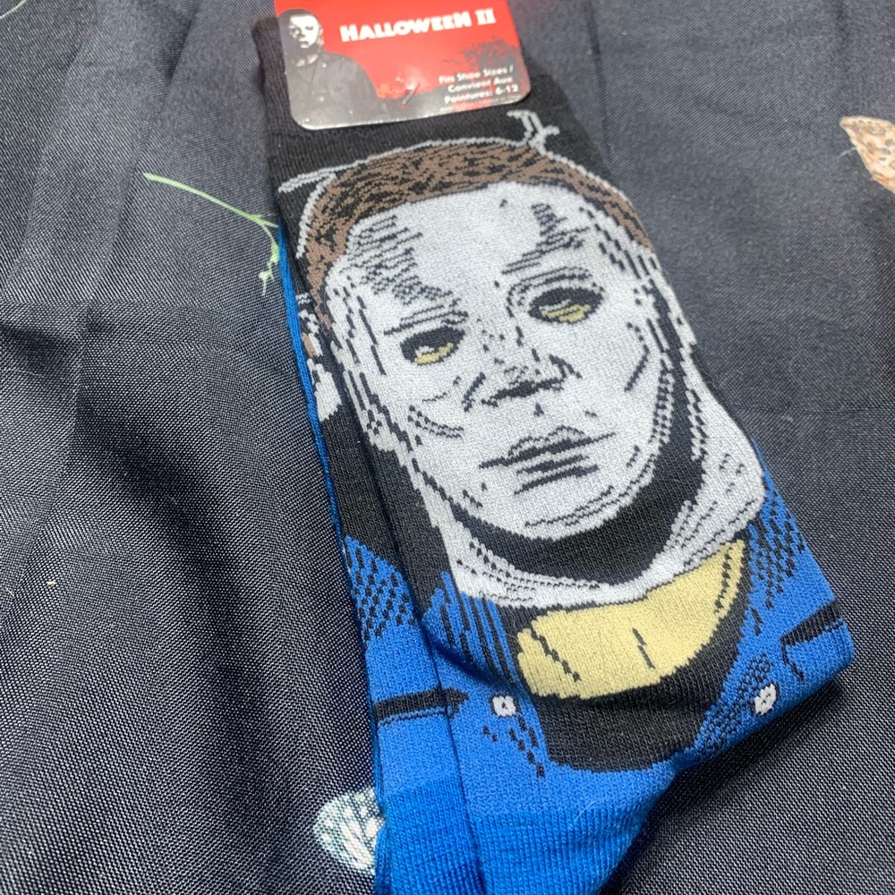 Michael Myers Graphic Casual Socks - Black and Blue